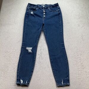 Good American Good Waist Skinny Jeans Size 18 (FITs 34x27) GWEB941T Button Fly